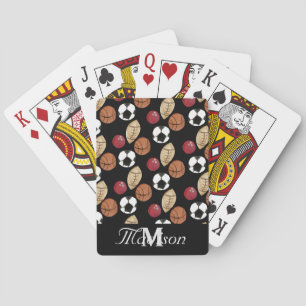 Jeu De Cartes Balles de sport à l'aquarelle Football Soccer Bowl