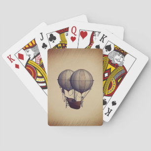 Jeu De Cartes Ballons à air chaud Steampunk avec bateau