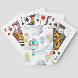 Jeu De Cartes Ballons vintages : Aquarelle Whimsical sans joint.