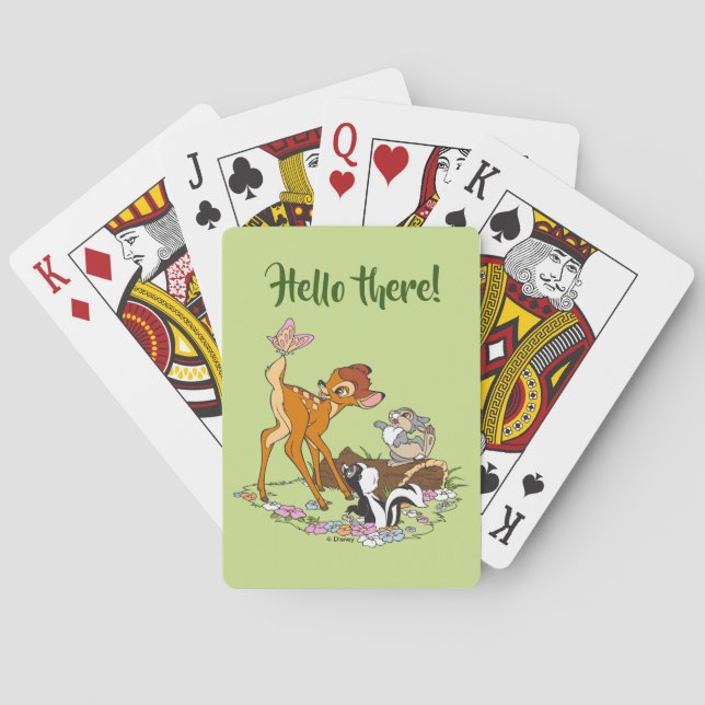 Jeu De Cartes Bambi Avec Le Papillon Sur La Queue (dos)