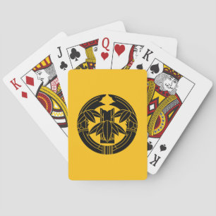 Jeu De Cartes Bambou coupé dans des feuilles de bambou étreignan