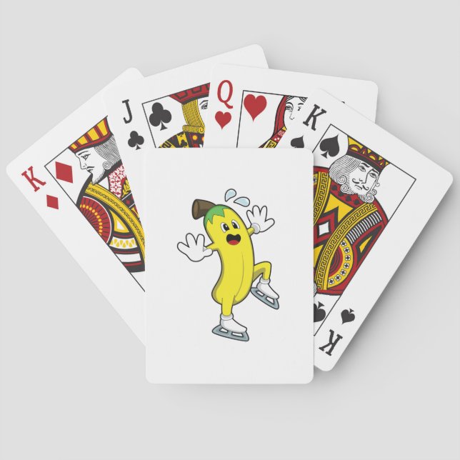 Jeu De Cartes Banane au patinage sur glace avec patins sur glace (dos)