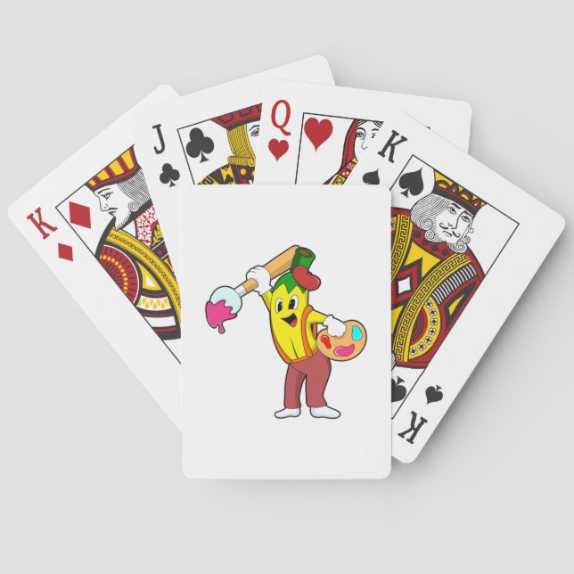 Jeu De Cartes Banane en peintre avec pinceau (dos)