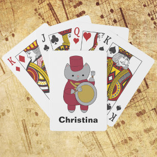 Jeu De Cartes Bande de Marches de Chat Personnaliser Maroon et O