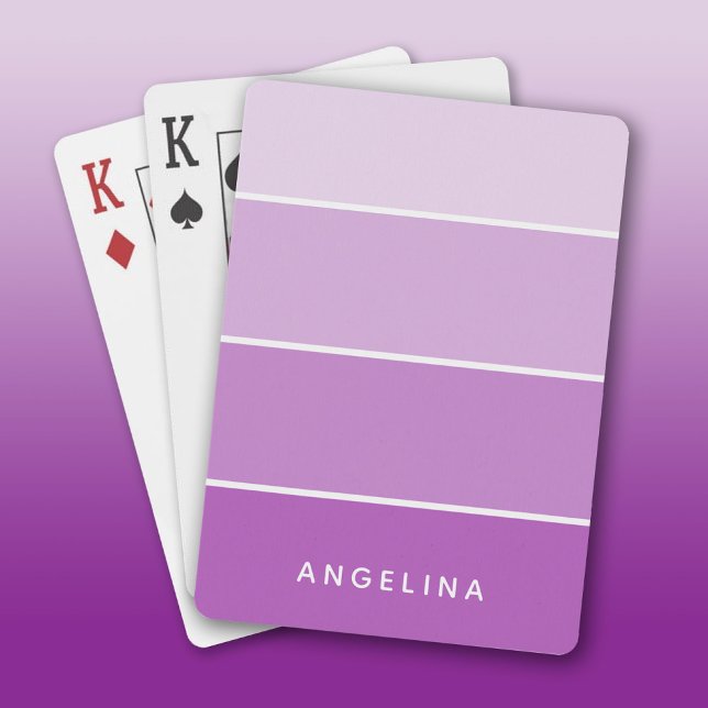 Jeu De Cartes Bande de puces de peinture violette avec nom perso (Custom Playing Cards)