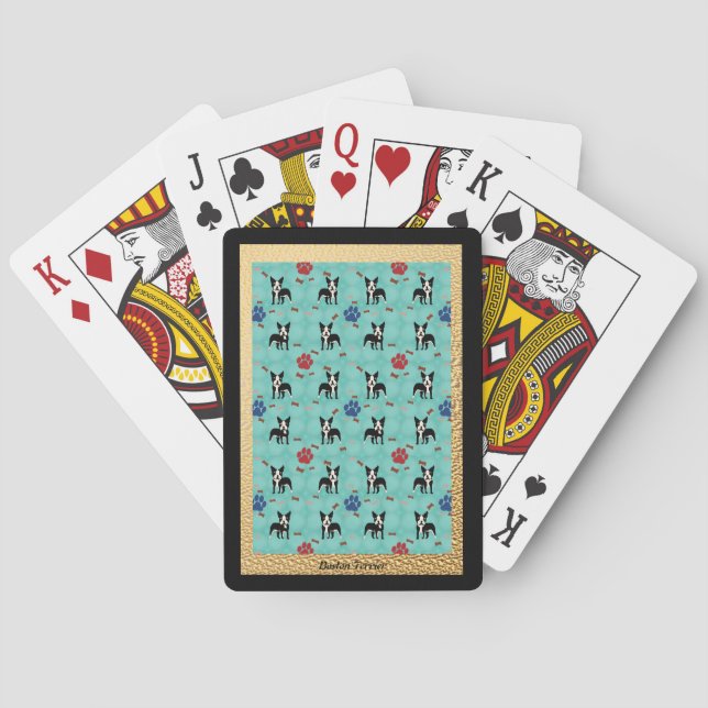 Jeu De Cartes Bande dessinée Boston Terrier (dos)