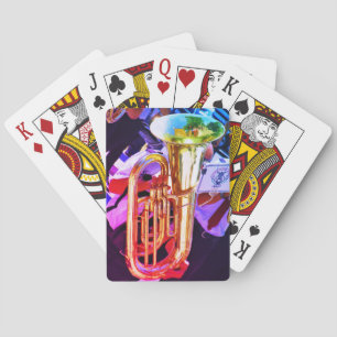 Jeu De Cartes Bande en laiton inclinée par tuba brillant de