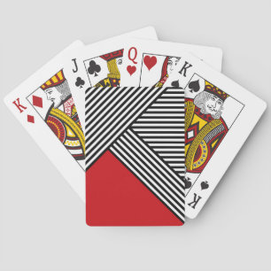 Jeu De Cartes Bandes noires et blanches avec triangle rouge