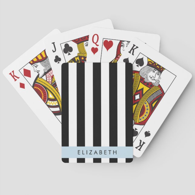 Jeu De Cartes Bandes noires et blanches, Gravées, Lignes, Votre  (dos)