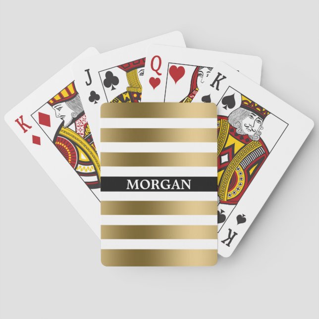 Jeu De Cartes Bandes Or Et Noir (dos)