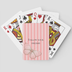 Jeu De Cartes Bandes roses avec papillon