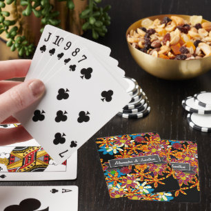 Jeu De Cartes Bannière noire couleur romantique tableau floral