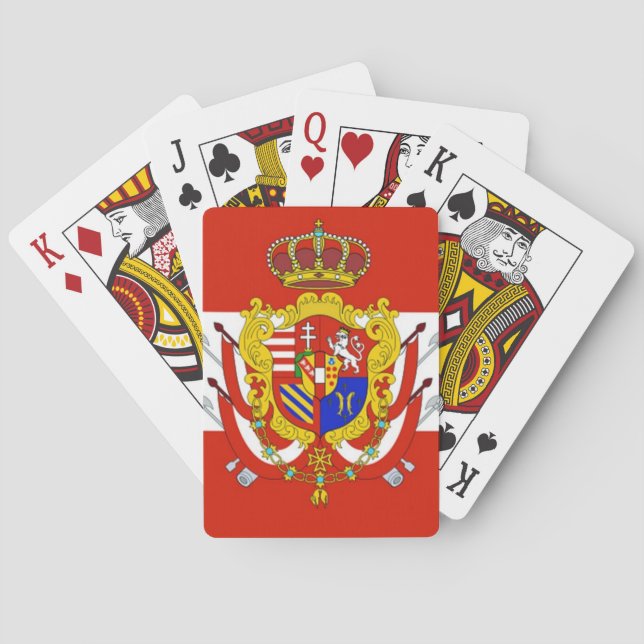 Jeu De Cartes Bannière rouge blanc Grand-Duché de Toscane (dos)