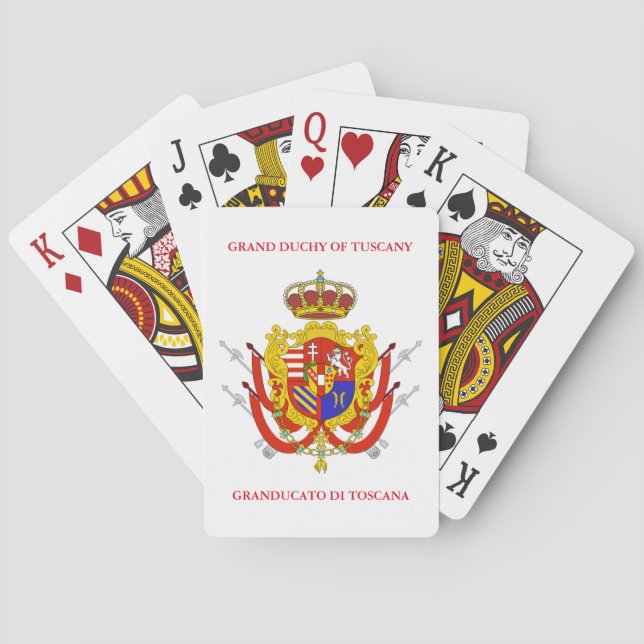 Jeu De Cartes Bannière rouge blanc Grand-Duché de Toscane (dos)
