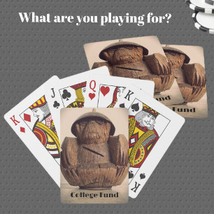 Jeu De Cartes Banque de singe de noix de coco sculptée Amusants 
