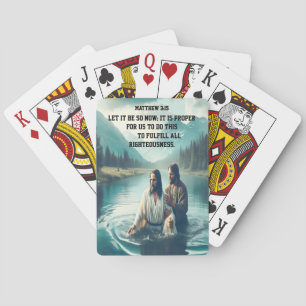 Jeu De Cartes Baptême Spirituel Sous Les Pics De Montagne Neige