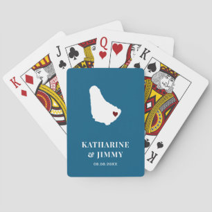 Jeu De Cartes Barbade Mariage Favor Deck de Cartes, Carte de l'î