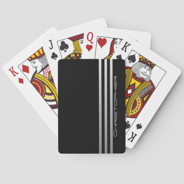 Jeu De Cartes . Barres Métalliques Fausse avec Nom (dos)