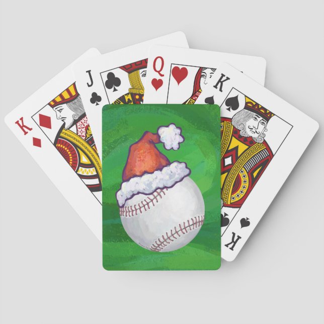 Jeu De Cartes Baseball à Santa Hat sur Green (dos)