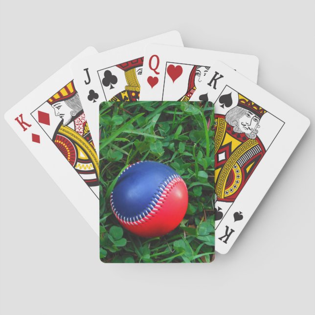 Jeu De Cartes Baseball Rouge et Bleu avec Stitch Blanc (dos)