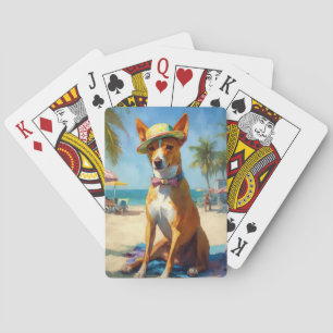 Jeu De Cartes Basenji sur la plage, cadeau d'été pour les amoure