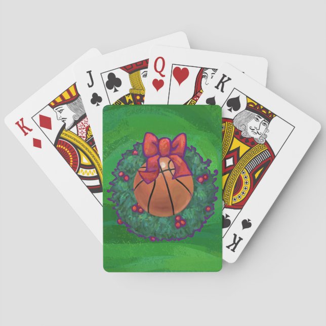 Jeu De Cartes Basket-ball en couronne de Noël (dos)