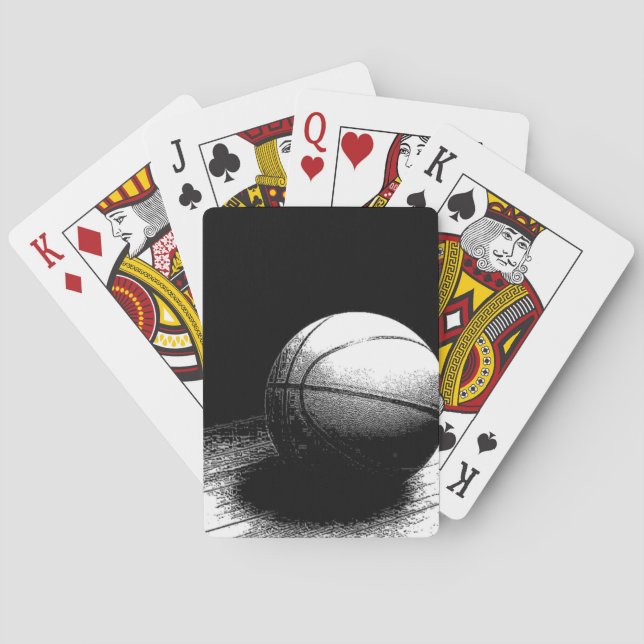 Jeu De Cartes Basket-ball noir blanc (dos)