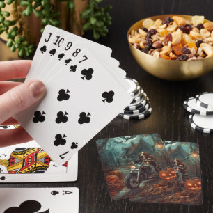 Jeu De Cartes Basset Hound équitation moto Halloween effrayant