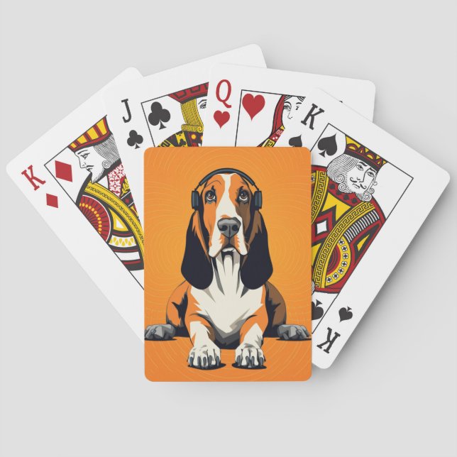 Jeu De Cartes Basset Hound Pop Art Retro & Laid Back Design (dos)