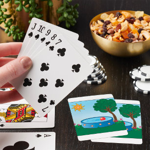 Jeu De Cartes Bassin Enfants Sous Un Arbre