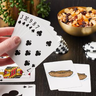 Jeu De Cartes Bateau Brown en bois à rangée Players Cartes