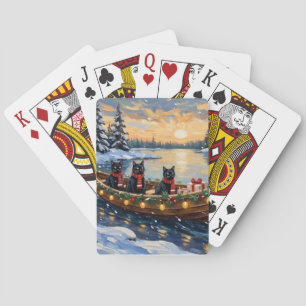 Jeu De Cartes Bateau de Noël de Chat Noir pour les Fêtes