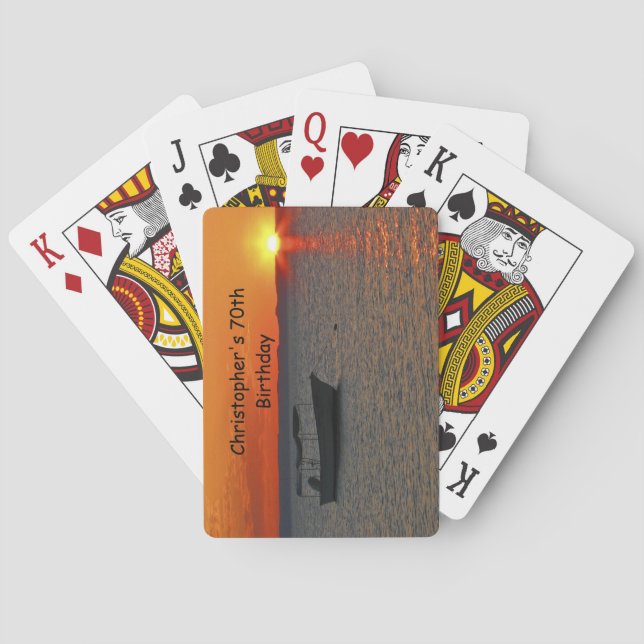 Jeu De Cartes Bateau de pêche Anniversaire Fête Favoriser Jouer  (dos)