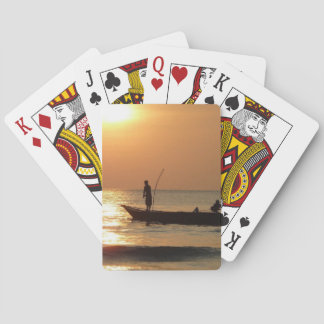 Jeu De Cartes Bateau de pêche au coucher du soleil