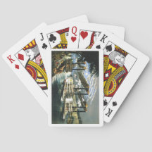 Bateaux à vapeur sur les cartes de jeu du