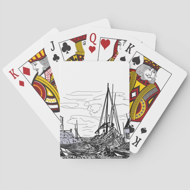 Jeu De Cartes bateaux en mer (dos)