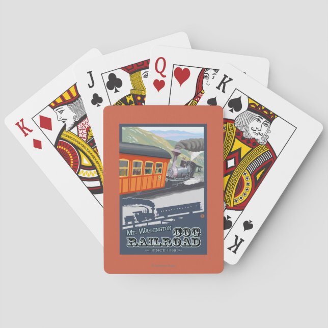 Jeu De Cartes Bâti Washington, nouveau chemin de fer de (dos)