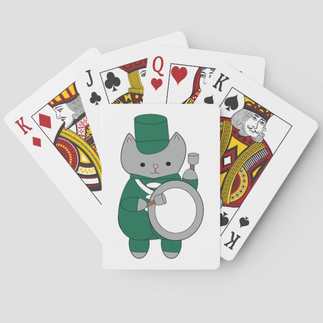 Jeu De Cartes Batterie de Marching de chats de tambour Bande ver (dos)