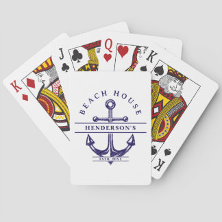 Jeu De Cartes Beach House Nautical Anchor Blue