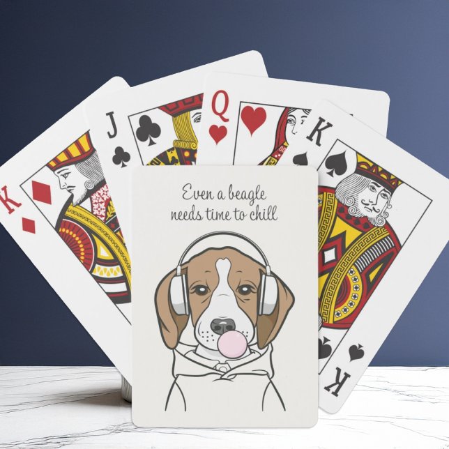 Jeu De Cartes Beagle de refroidissement avec Bubblegum mignon ch (Créateur téléchargé)
