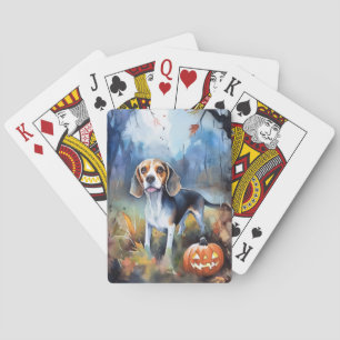 Jeu De Cartes Beagle d'Halloween avec peur Citrouille