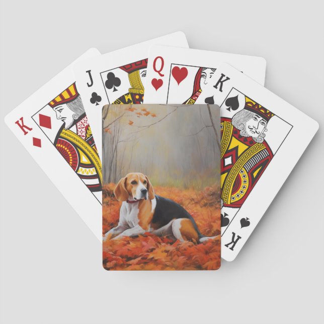 Jeu De Cartes Beagle en automne Leaves automne Inspire (dos)