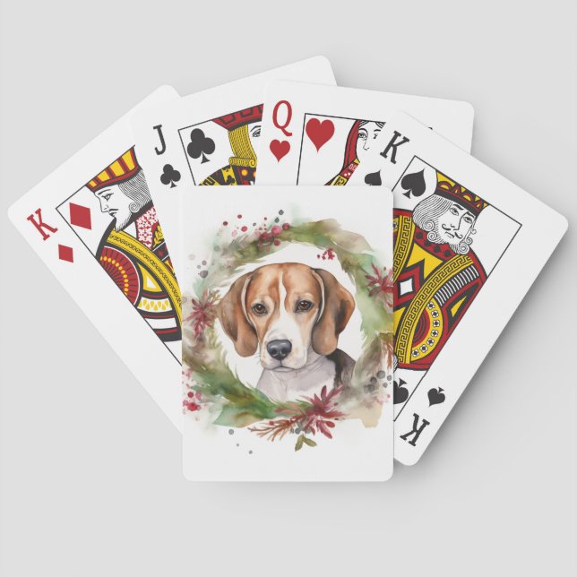 Jeu De Cartes Beagle Noël Wreath Festive Pup (dos)