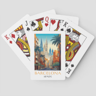 Jeu De Cartes Beau Barcelone Espagne Rétro Vintage Voyage