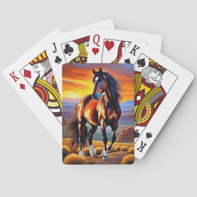 Jeu De Cartes Beau Cheval Art Deck de Cartes de Jeu (dos)