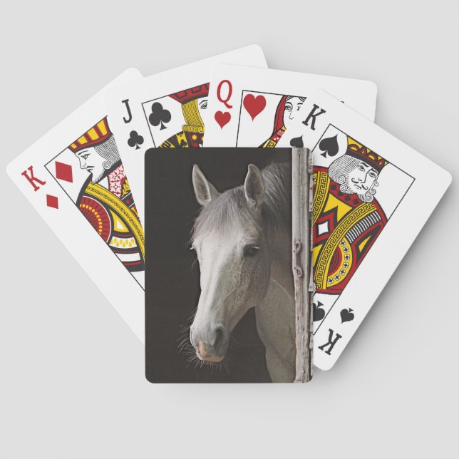 Jeu De Cartes Beau cheval et grange rustique (dos)