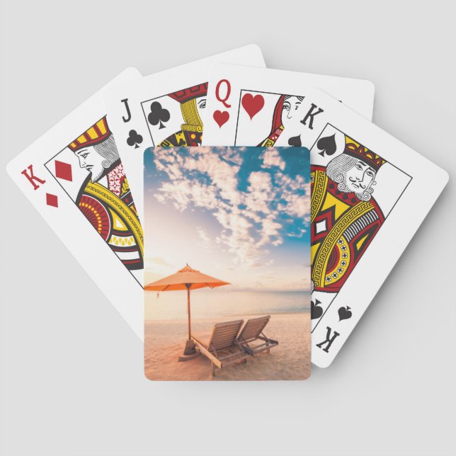 Jeu De Cartes Beau coucher du soleil de plage des Maldives (dos)