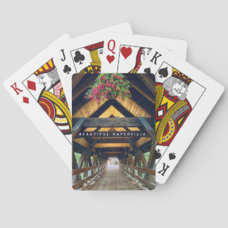 Jeu De Cartes Beau pont couvert de Naperville avec fleurs