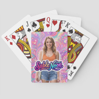 Jeu De Cartes Beauté de Sable Noon Pose #1 avec fond coloré