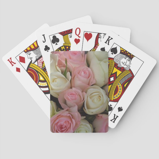 Jeu De Cartes Beautiful Pink White Roses Flower Bouquet (dos)